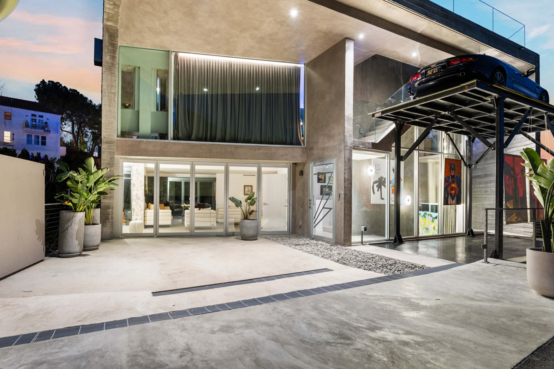 the g residence house hollywood los angeles california exterior car elevator 1711737888354