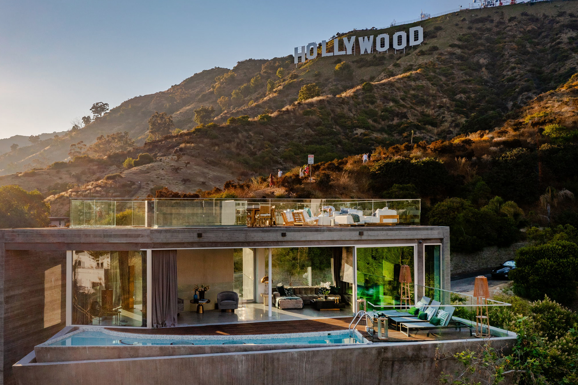 the g residence house hollywood los angeles california exterior hollywood sign 1711737890554